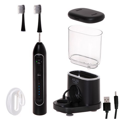 Adler | 2-in-1 Water Flossing Sonic Brush | AD 2180b | Rechargeable | For adults | Number of brush heads included 2 | Number of - 6